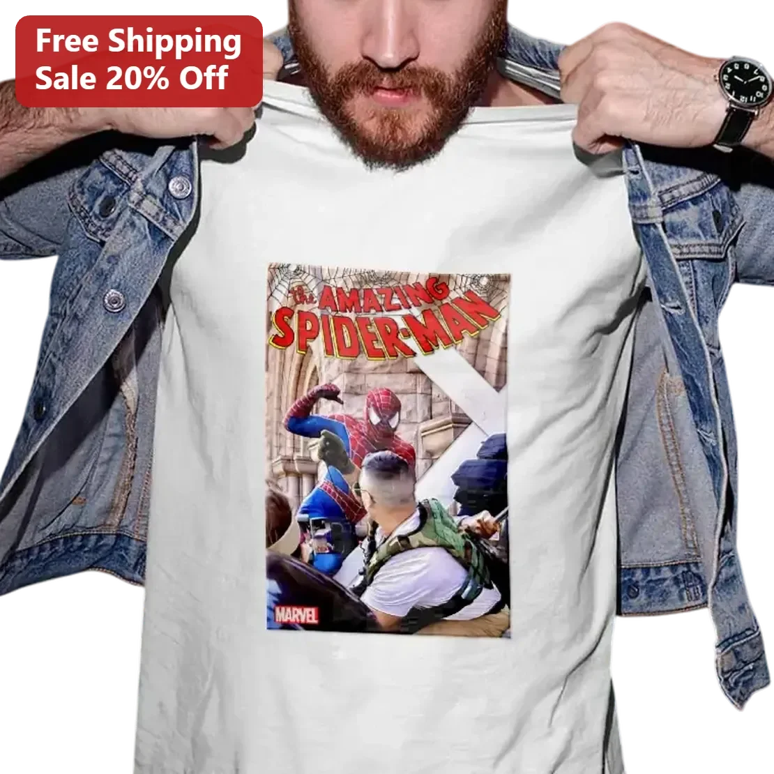 Amazing Spider-Man Tee Vintage Comic Book Cover Graphic Shirt Gift for Marvel Fans and Comic Collectors