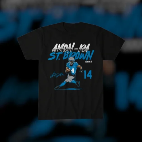 Amon-Ra St. Brown 14 Detroit Lions Fantasy Football Fan Tee
