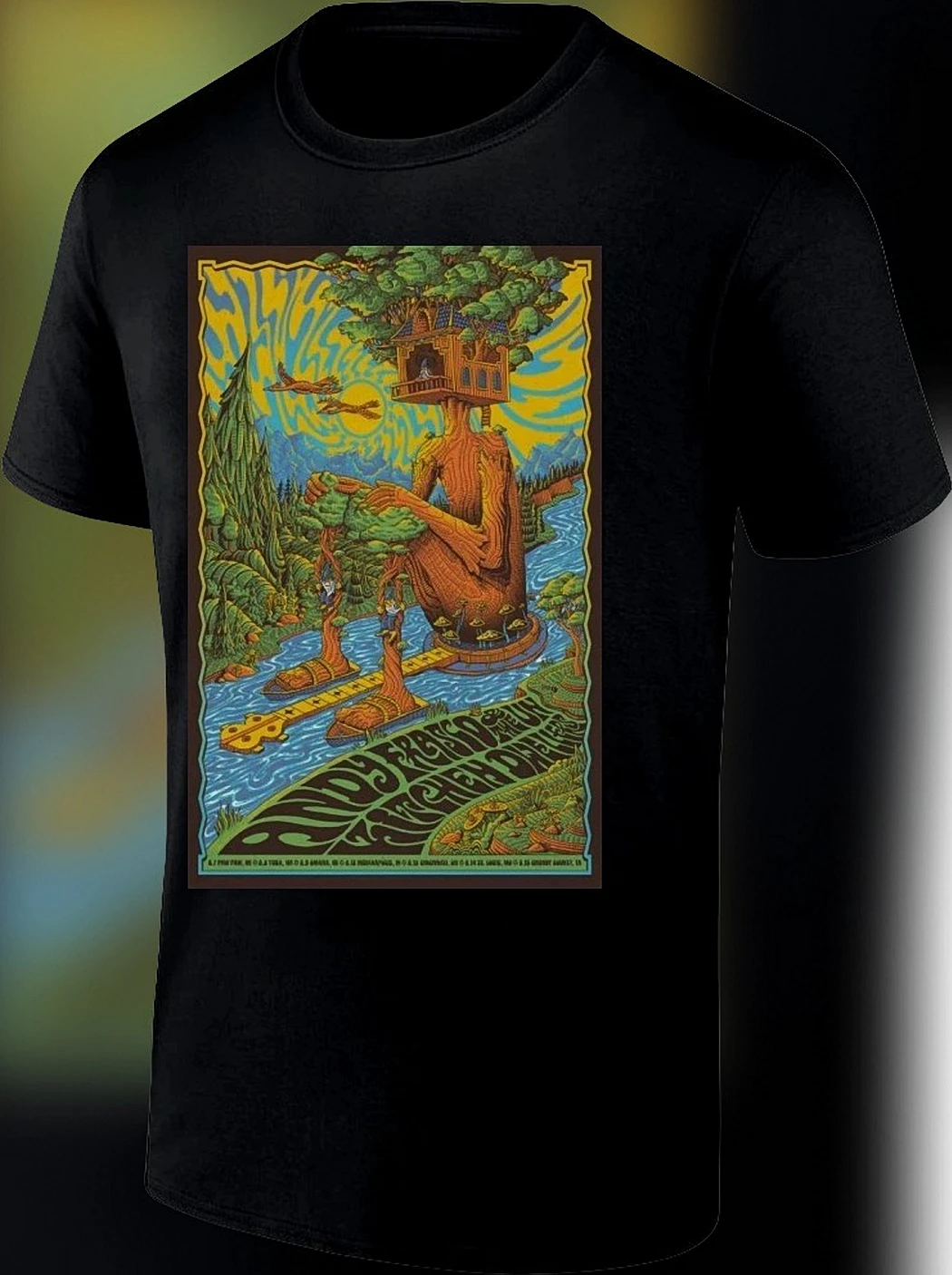 Andy Frasco The U.N. Kitchen Dwellers Tour Tee, Psychedelic Concert Poster Graphic Shirt, Jam Band Live Music Fan Gift