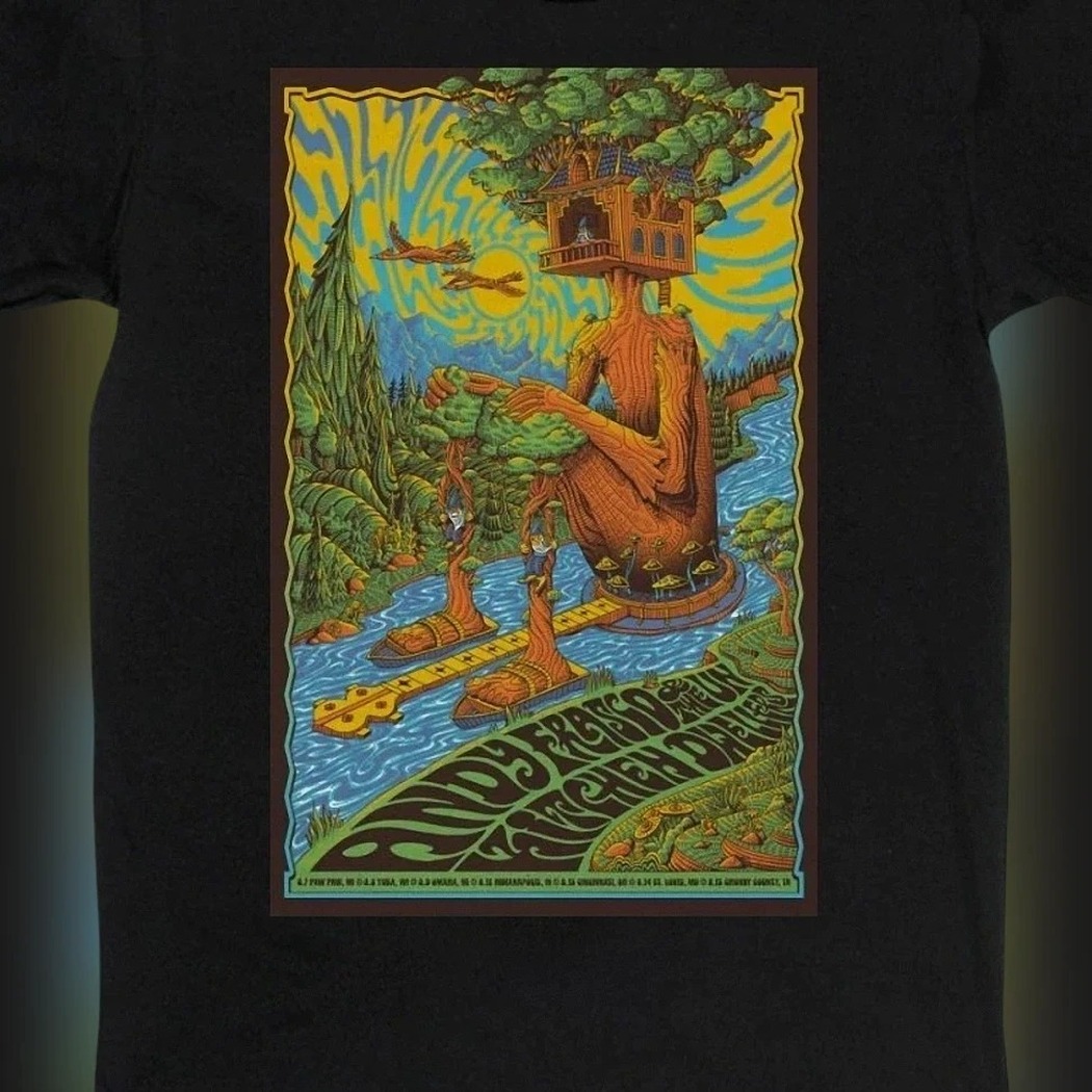 Andy Frasco The U.N. Kitchen Dwellers Tour Tee, Psychedelic Jam Band Concert Graphic Shirt for Music Fans