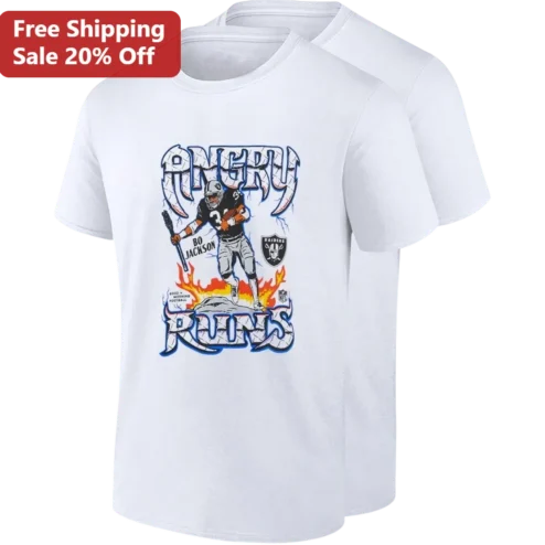 Angry Runs Tee Bo Jackson Raiders Vintage Football Graphic Shirt Gift for NFL Fans