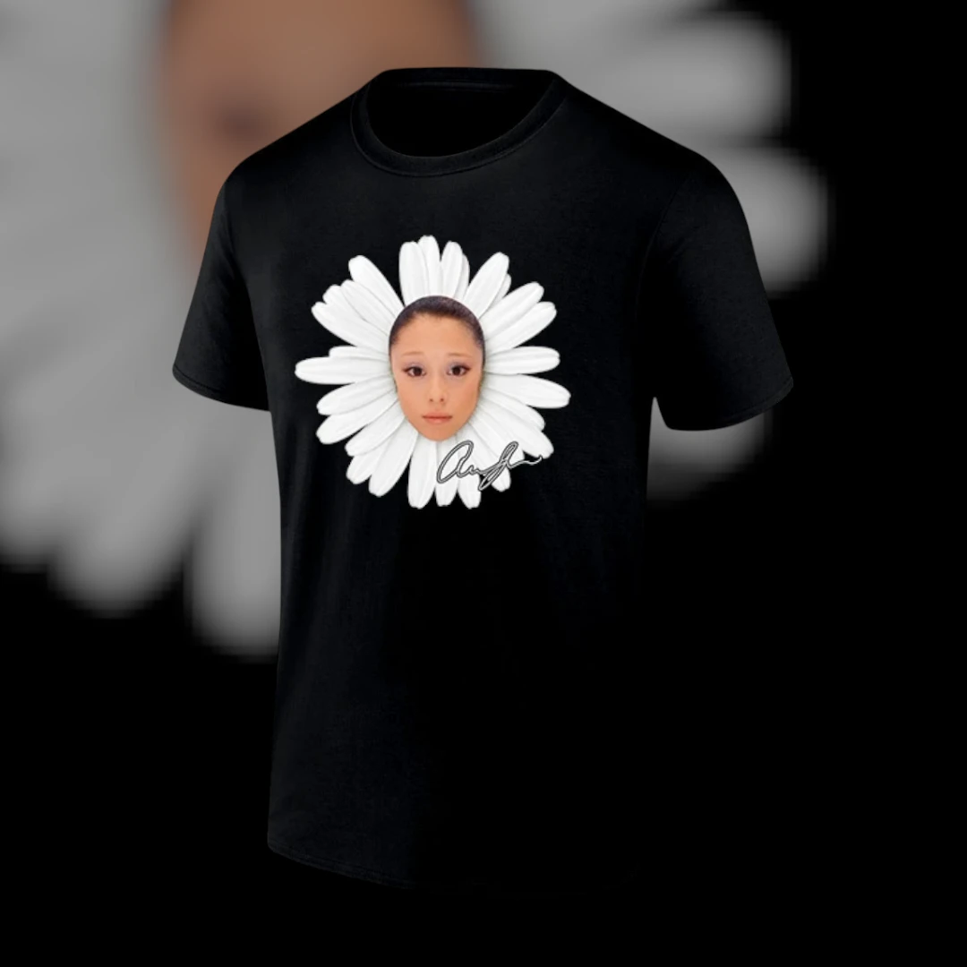 Ariana Grande Daisy Face Graphic Tee Pop Concert Fan Gift