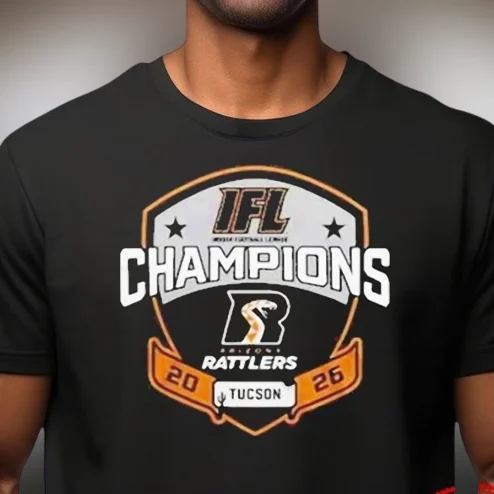 Arizona Rattlers IFL Champions 2026 Tucson Tee, Commemorative Indoor Football Fan Graphic T-Shirt