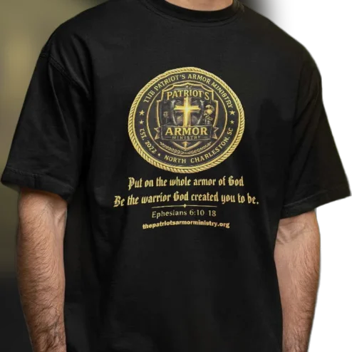Armor of God Christian Warrior Tee Ephesians 6:10-18 Scripture Faith Graphic T-Shirt