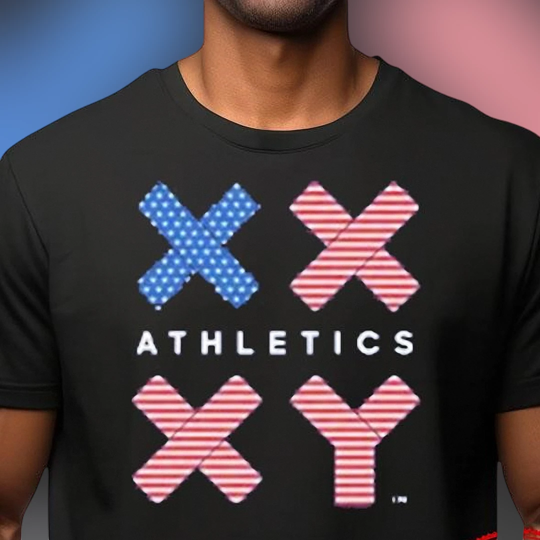 Athletics USA Flag Graphic Tee, Retro Athleisure Casual Sports Workout T-Shirt for Men and Women