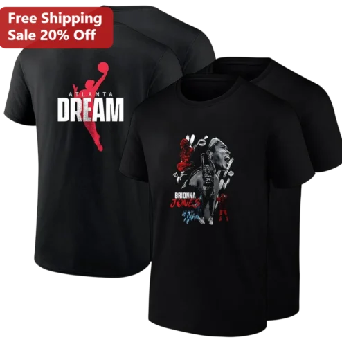 Atlanta Dream Brionna Jones Graphic Tee, WNBA Women's Basketball Fan Apparel T-Shirt