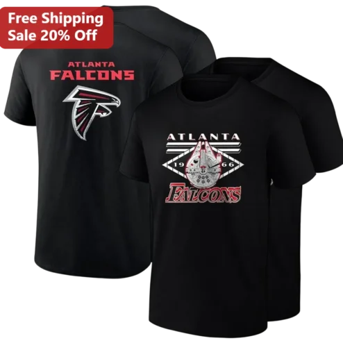 Atlanta Falcons 1966 Millennium Falcon Mashup Tee, Star Wars Football Gift for NFL Fans