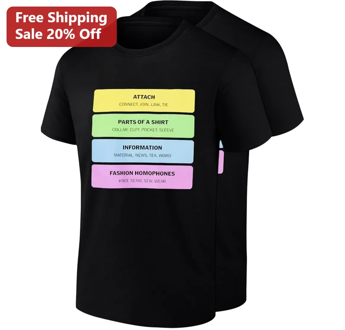 Attach Connect Join Link Tie Fashion Homophones Tee, Funny English Teacher Gift, Linguistics Grammar Humor Shirt for Word Lovers