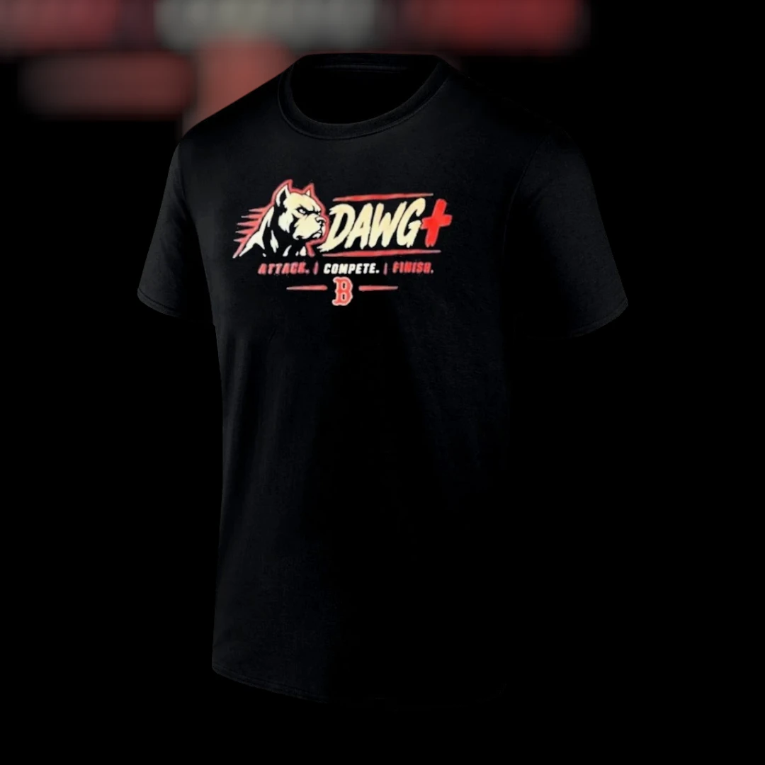 Attack Compete Finish Dawg Motivational Tee Athletic Bulldog Mascot Gym Workout Shirt