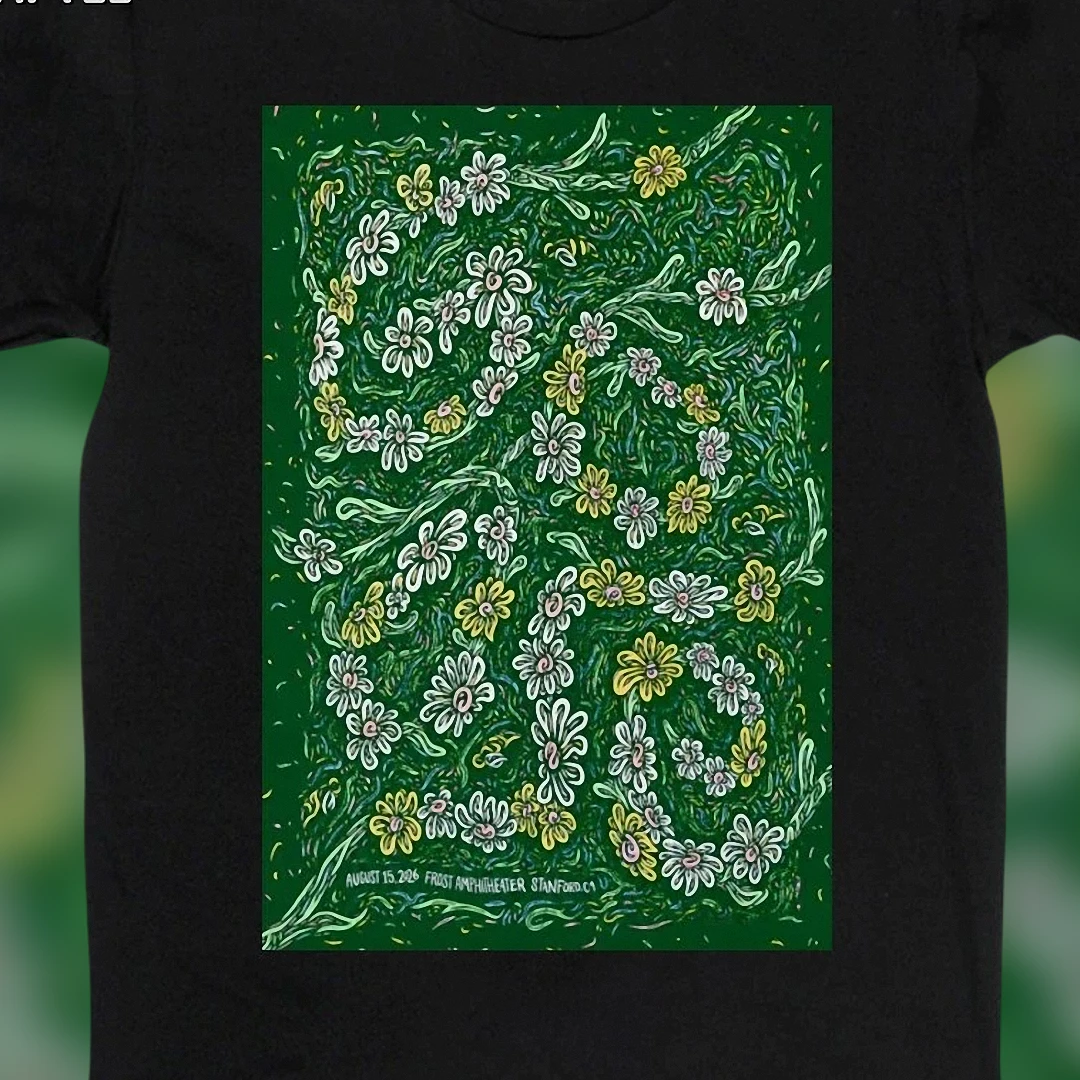 August 15 2026 Frost Amphitheater Stanford CA Concert Tee, Botanical Floral Live Music Tour Date Souvenir Shirt
