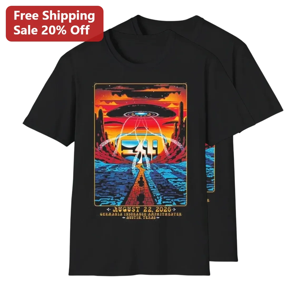 August 22 2026 Concert Tee Germania Insurance Amphitheater Austin Texas Vintage UFO Tour Shirt Gift for Fans