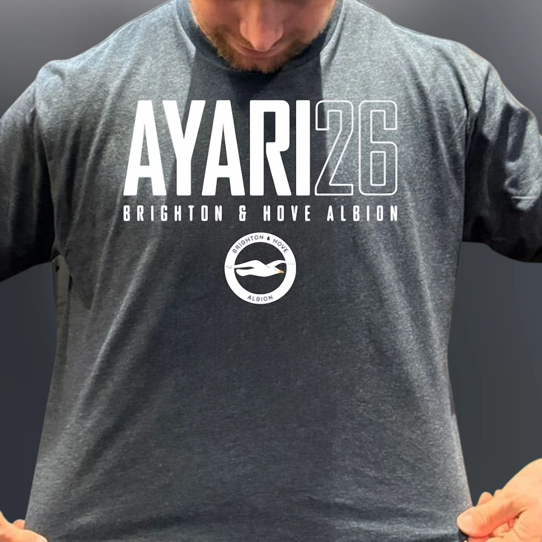 Ayari 26 Brighton Hove Albion Tee, Yasin Ayari Soccer Fan Graphic T-Shirt