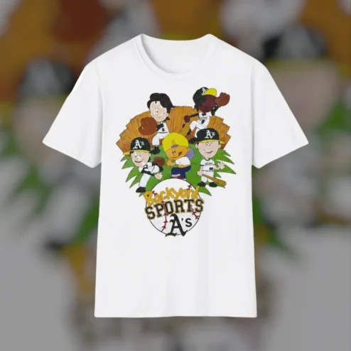 Backyard Sports A's Nostalgic Cartoon Baseball Tee