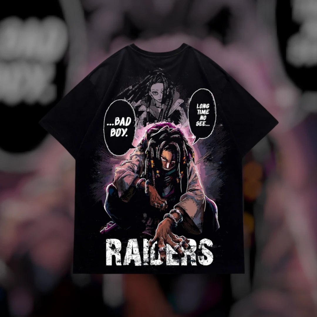 Bad Boy Raiders Anime Tee Long Time No See Distressed Streetwear Graphic