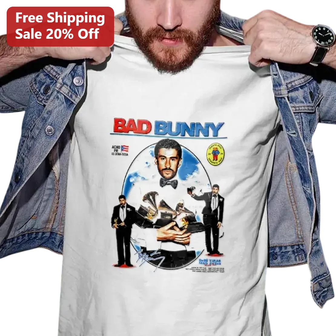 Bad Bunny Acho PR Es Otra Cosa Tee, Debi Tirar Mas Fotos Vintage Bootleg Rap Shirt Gift for Fans