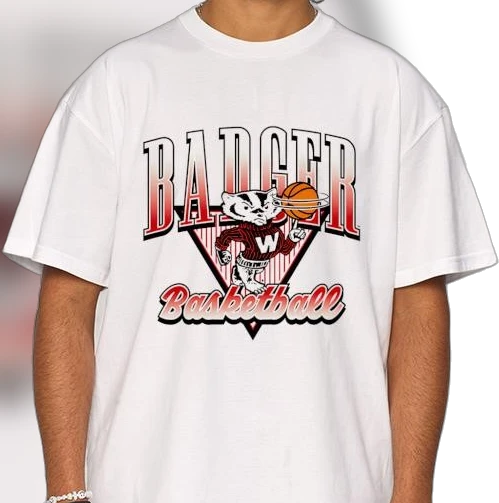 Badger Basketball Mascot Tee Retro Collegiate Sports Fan Graphic T-Shirt