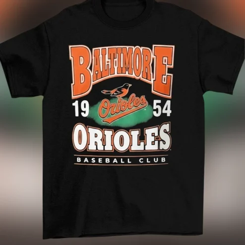 Baltimore 1954 Orioles Baseball Club Tee, Vintage Retro Baltimore Baseball Fan Graphic T-Shirt