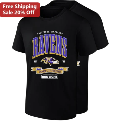 Baltimore Maryland Ravens Est '96 Charm City Football Tee Gift for NFL Fans