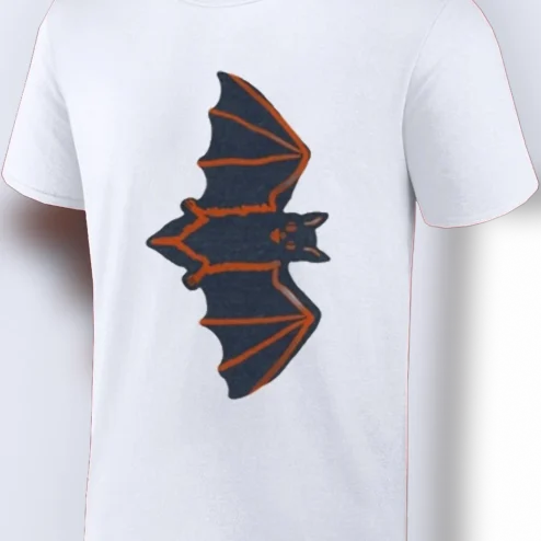 Bat Graphic Tee Minimalist Nocturnal Bat Illustration Spooky Gothic White Shirt