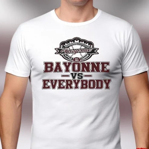 Bayonne Vs Everybody Tee Little League Est 1951 Baseball Graphic T-Shirt