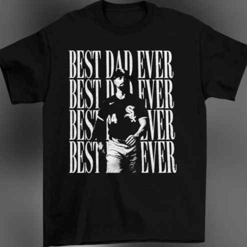 Best Dad Ever Tee Vintage Baseball Player Graphic T-Shirt Gift for Fathers