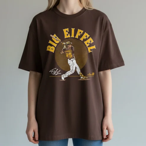 Big Eiffel Tee Vintage Baseball Graphic T-Shirt for Fans and Streetwear