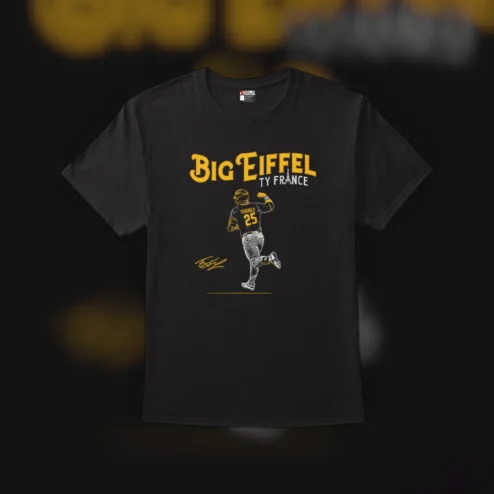 Big Eiffel Ty France 25 Signature Tee Baseball Fan Graphic T-Shirt