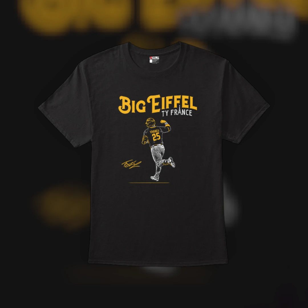 Big Eiffel Ty France 25 Signature Tee Baseball Fan Graphic T-Shirt