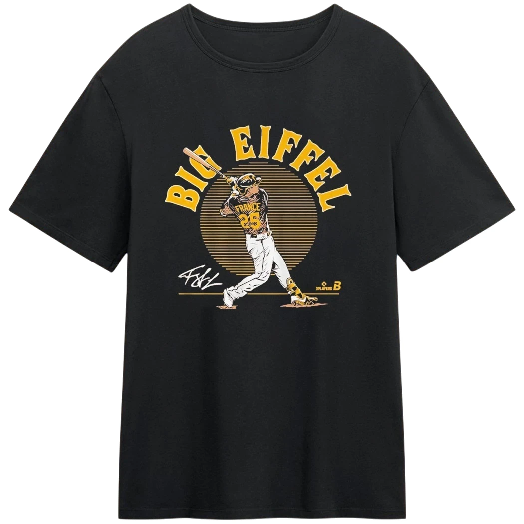 Big Eiffel Ty France Baseball Tee, Vintage Player Signature Graphic T-Shirt for Fans