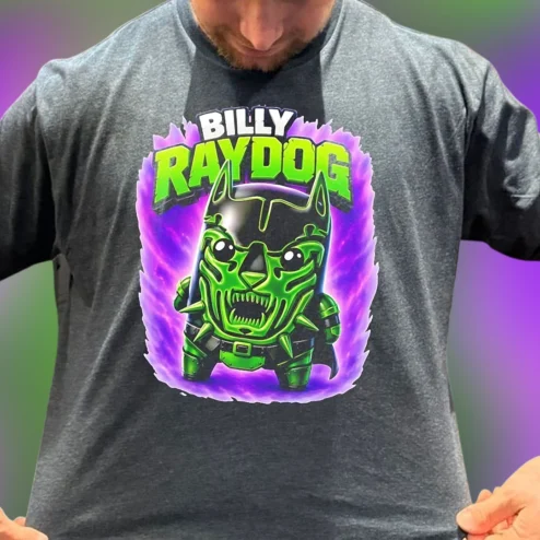 Billy Raydog Tee Neon Armor Comic Graphic Shirt for Men and Women