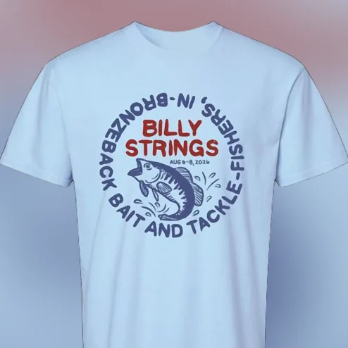 Billy Strings Bronzeback Bait and Tackle Tee, Vintage Fishing Graphic Bluegrass Music Fan Shirt