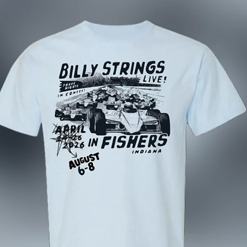 Billy Strings Live in Concert Fishers Indiana Tee Vintage Racing Bluegrass Concert Souvenir Shirt