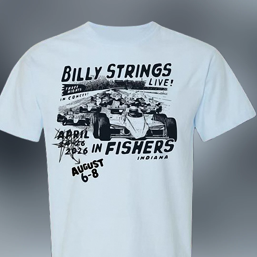 Billy Strings Live in Concert Fishers Indiana Tee Vintage Racing Bluegrass Concert Souvenir Shirt