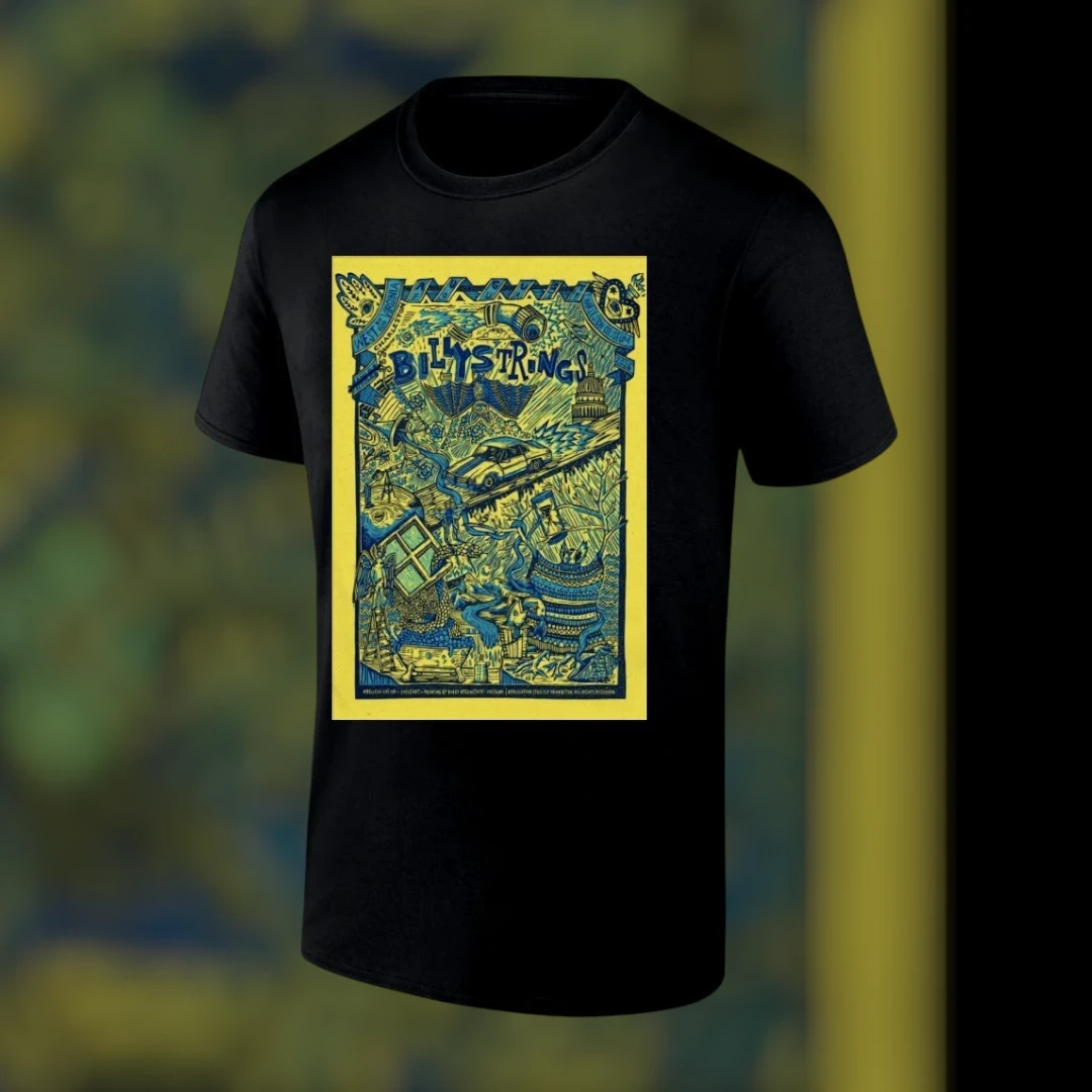 Billy Strings Tee Charleston WV Tour Poster Psychedelic Bluegrass Concert Shirt