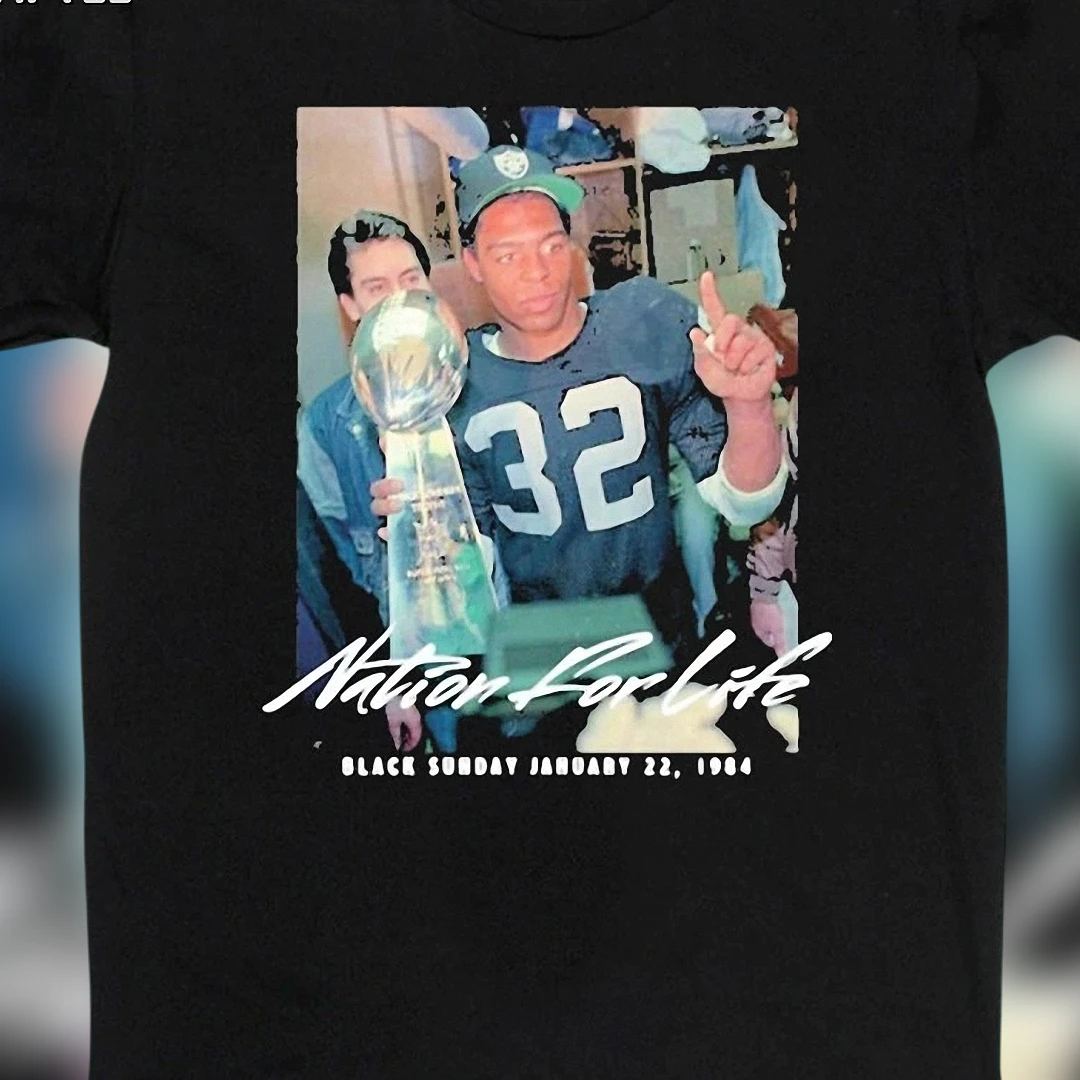 Black Sunday January 22 1984 Raiders Nation For Life Marcus Allen Tee Vintage Football Fan Shirt
