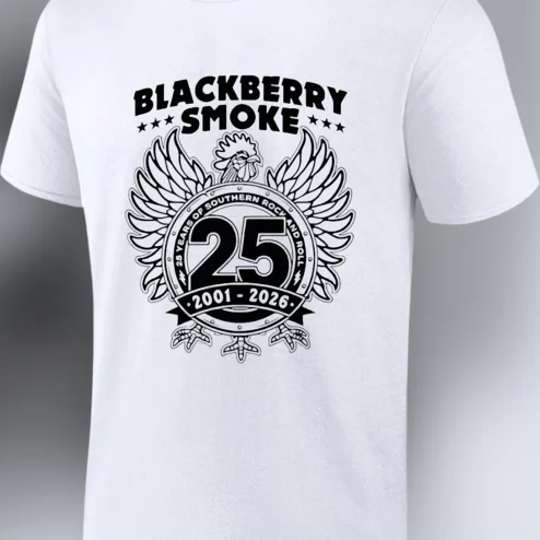 Blackberry Smoke 25 Years of Southern Rock Tee 2001-2026 Anniversary Band Concert Shirt for Fans