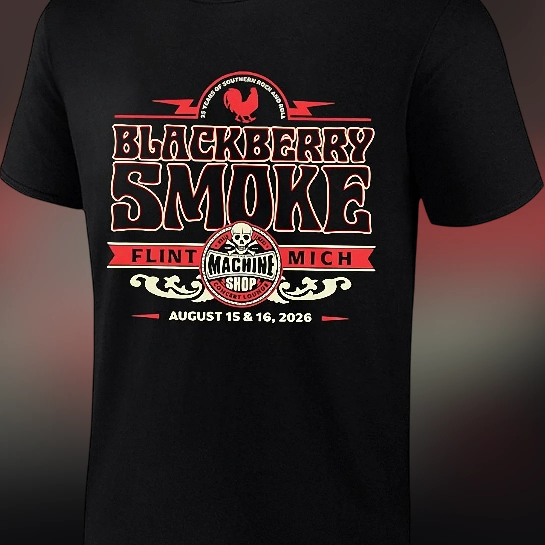 Blackberry Smoke The Machine Shop Flint MI August 15 16 2026 Concert Tee, Southern Rock Band Graphic Tour Shirt
