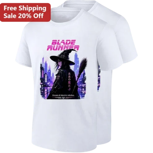 Blade Runner Dream of Electric Witches Tee Cyberpunk Witch Neon City Sci-Fi Graphic Shirt Gift for Sci-Fi Fantasy Fans