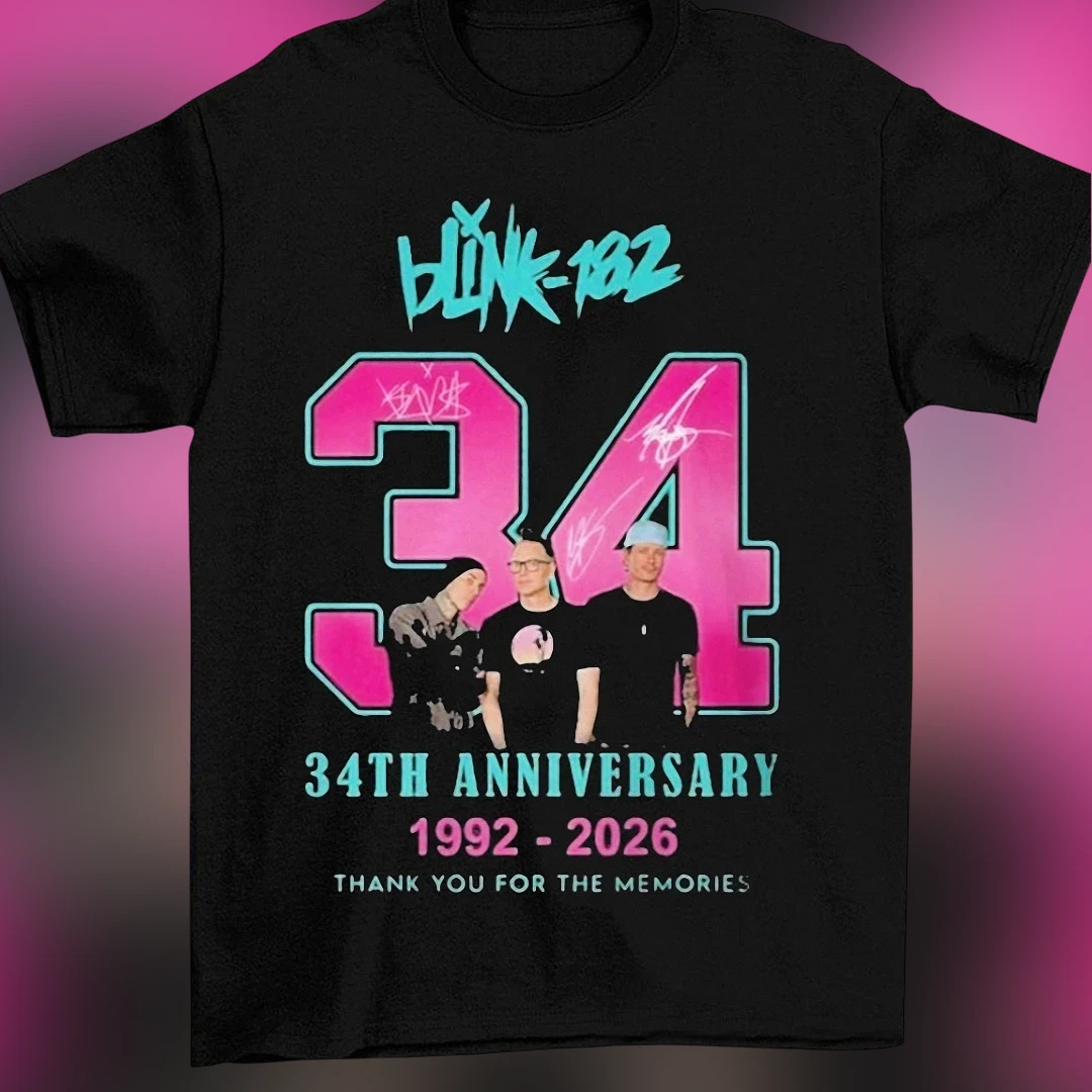 34th Anniversary 1992-2026 Thank You for the Memories Graphic Tee, Pop Punk Band Concert Tribute T-Shirt