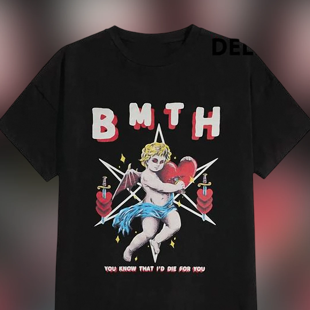 BMTH Bring Me The Horizon DiE4u Graphic Tee, Gothic Cupid Die For You Band Shirt