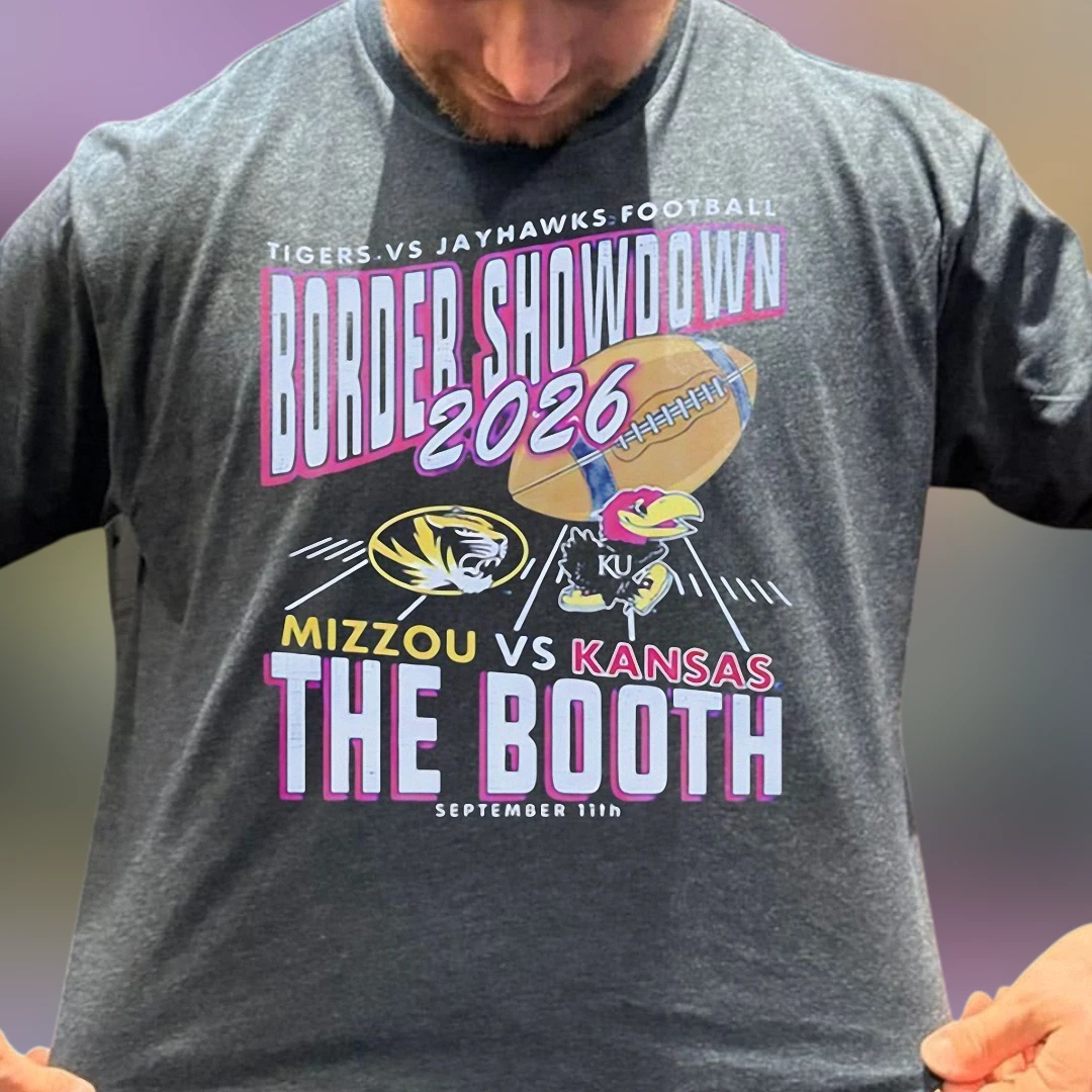 Border Showdown 2026 Tee, Mizzou vs Kansas Football Tigers vs Jayhawks Rivalry Game Graphic Shirt