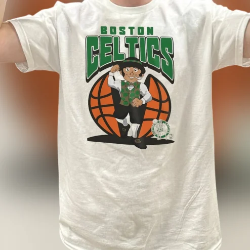 Boston Celtics Retro Lucky The Leprechaun Mascot Tee, Vintage NBA Basketball Fan Graphic Shirt