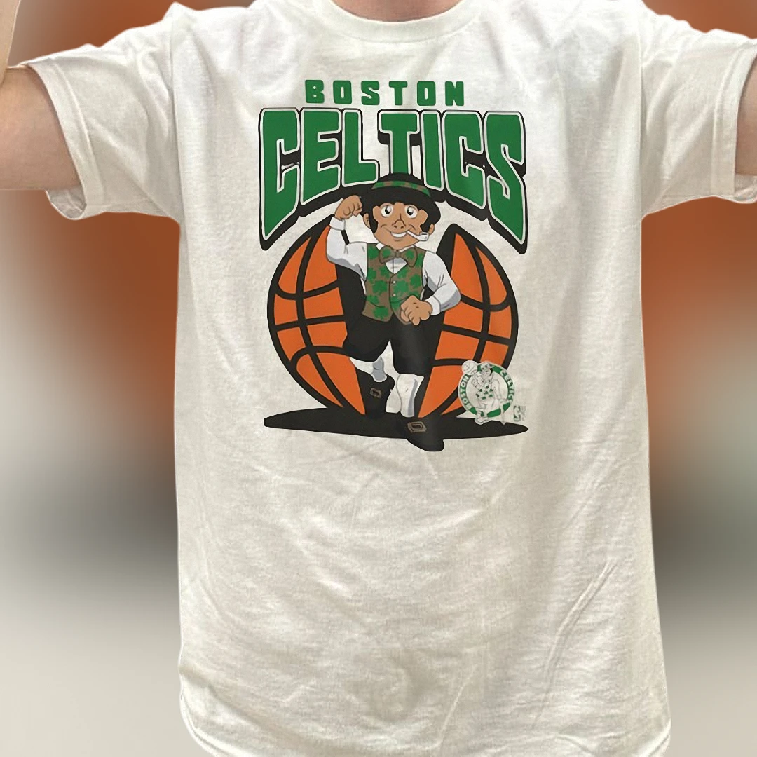 Boston Celtics Retro Lucky The Leprechaun Mascot Tee, Vintage NBA Basketball Fan Graphic Shirt