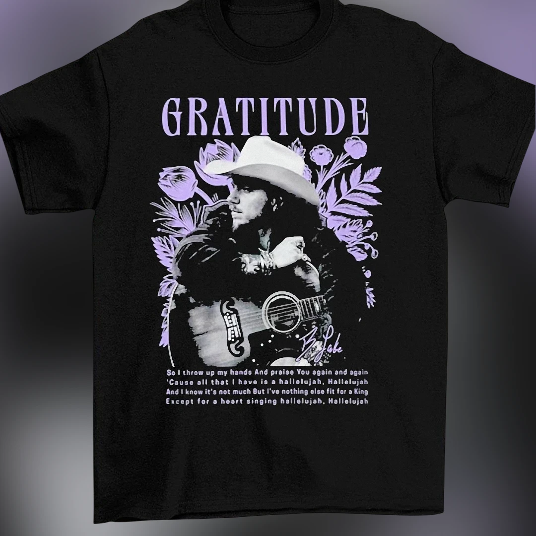 Brandon Lake Gratitude Lyrics Tee, Christian Worship Graphic Tee for Music Fans