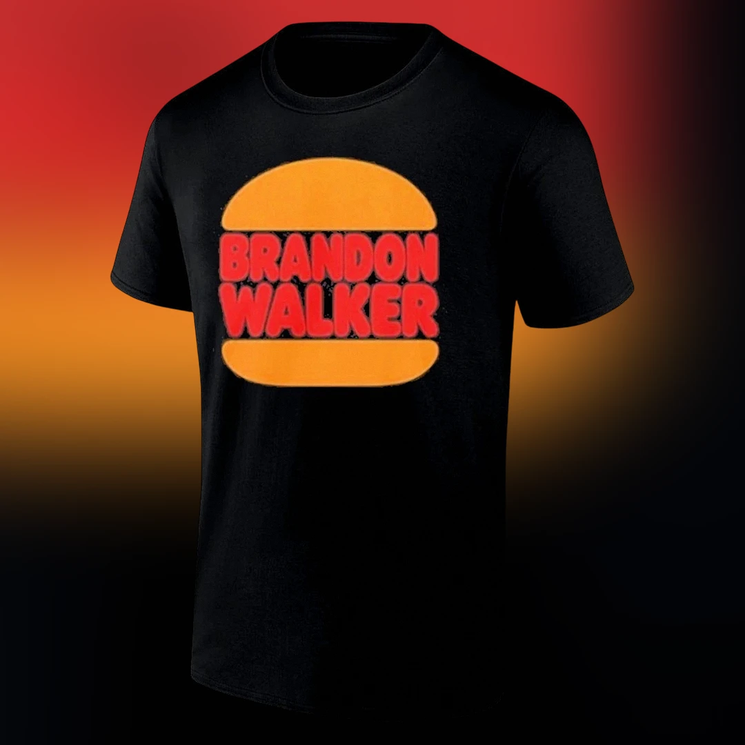 Brandon Walker Burger Graphic Tee, Retro Fast Food Slogan Fan T-Shirt