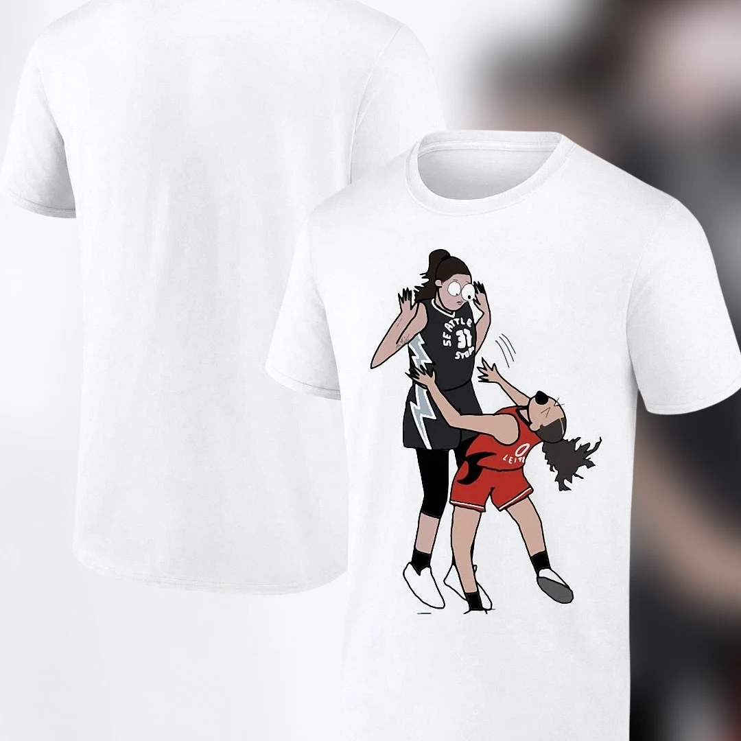 Breanna Stewart Basketball Meme Tee Funny Cartoon WNBA Sports Graphic Shirt for Fans