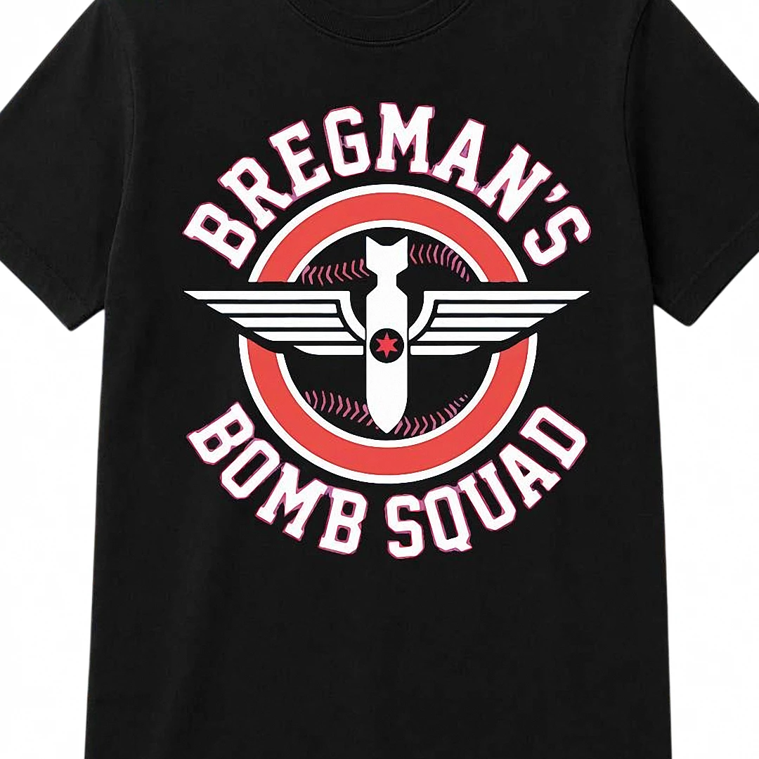Bregman's Bomb Squad Baseball Wings Tee, Alex Bregman Fan Graphic T-Shirt