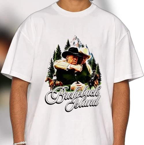 Brokeback Island Donald Trump Parody Tee, Funny Western Satire Graphic T-Shirt, Vintage Political Humor Gift