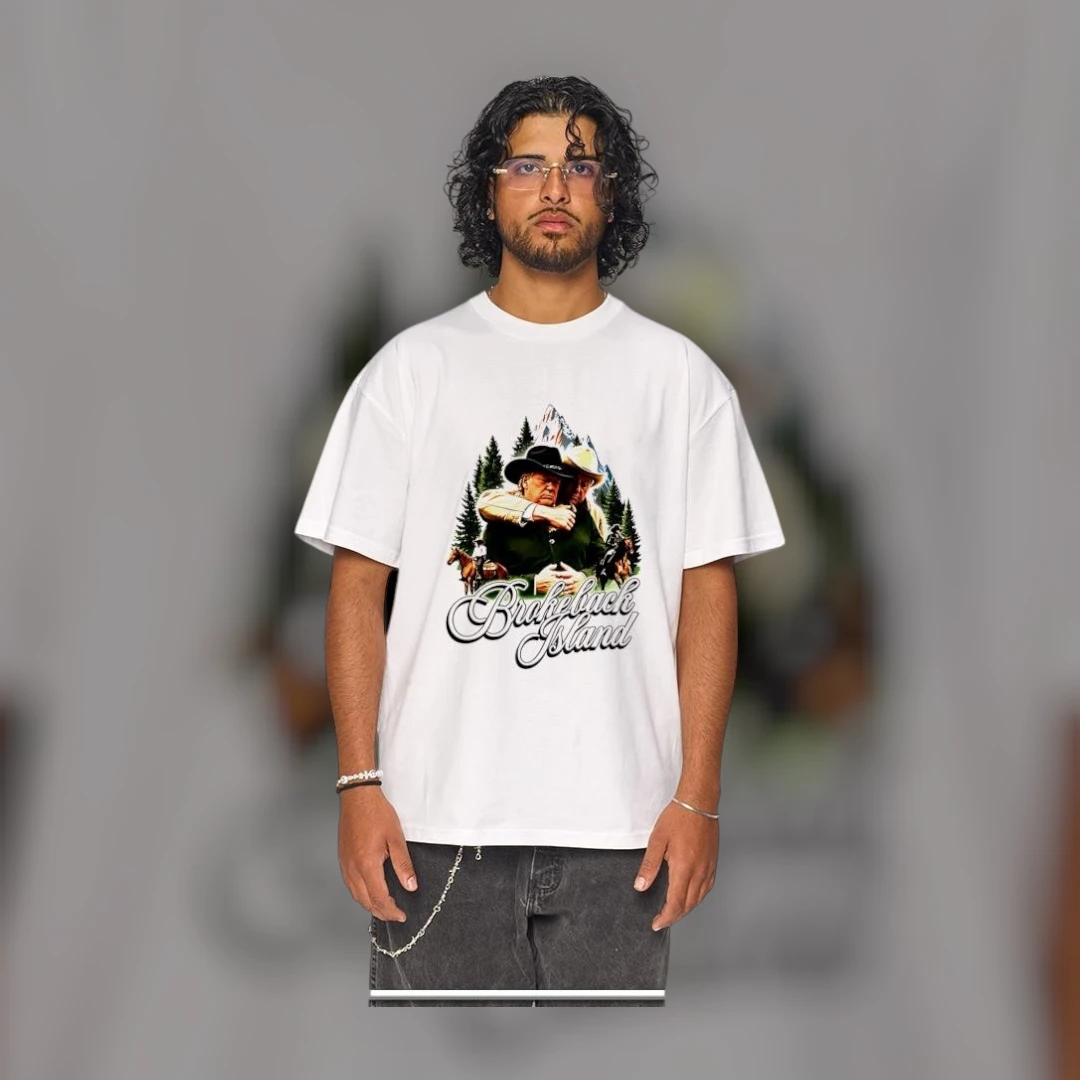 Brokeback Island Tee Donald Trump Jeffrey Epstein Funny Parody Graphic T-Shirt