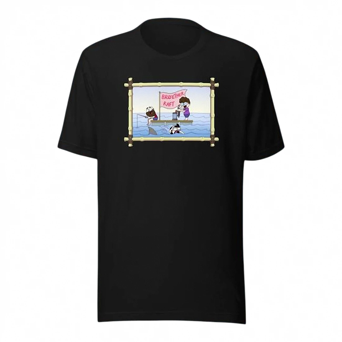 Brother Raft Tee Funny Broether Raft Fishing Cartoon Graphic T-Shirt Gift